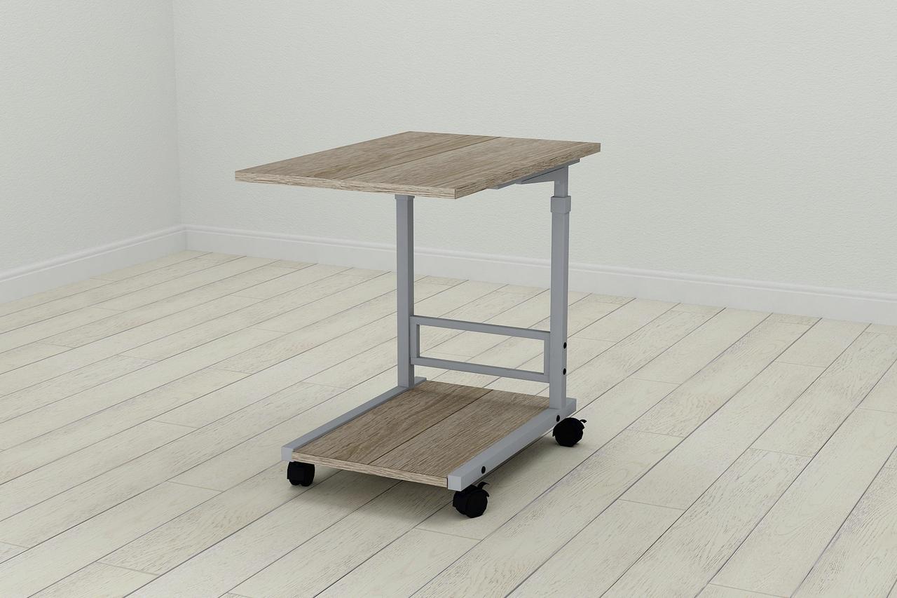 Стіл приставний Ferrum-decor Френу 62x40x60 метал Сірий ДСП Дуб Сонома Трюфель 16мм (FRD-102523), фото 1