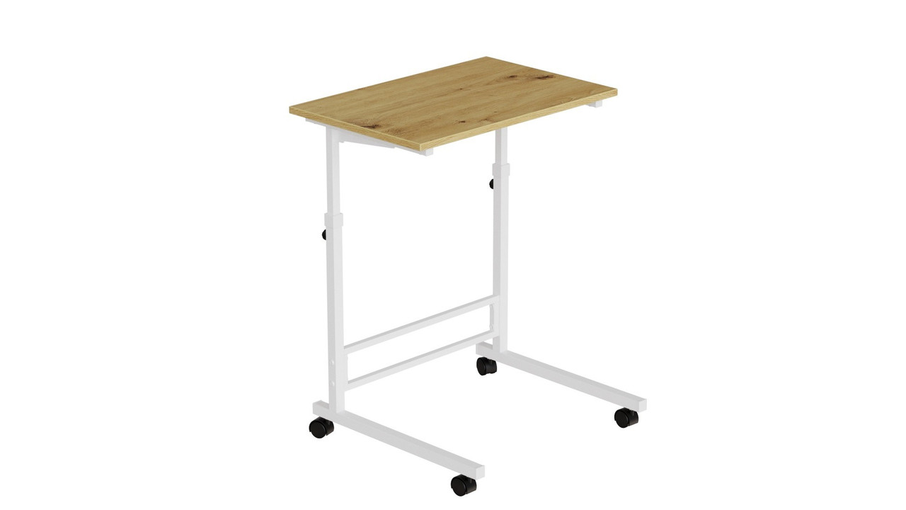 Стіл приставний Ferrum-decor Аміго 62x60x40 метал Білий ДСП Дуб Артізан 16мм (FRD-102538), фото 1