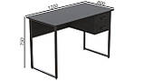 Комп'ютерний стіл Таккота 75x120x60 чорний ДСП Сосна Кембра 16мм FRD-101920, фото 3