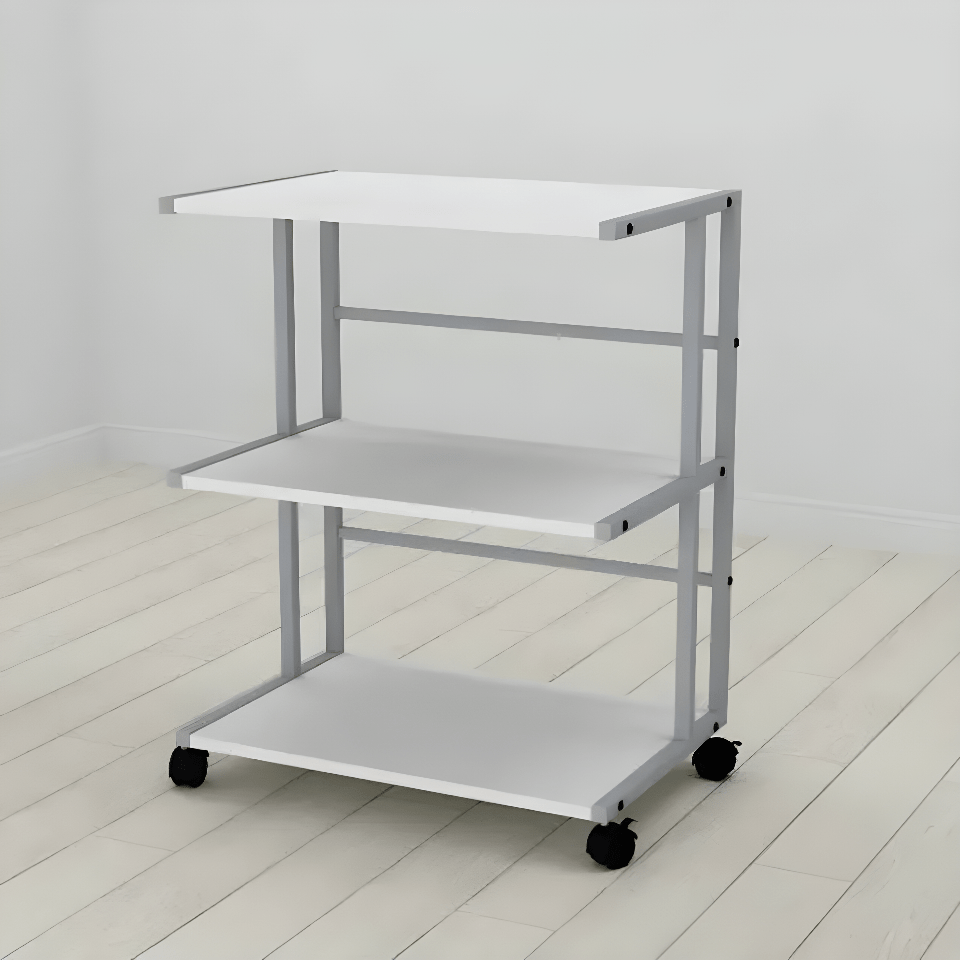 Етажерка на коліщатках Ferrum-decor Каміло 75x40x60 метал Сірий ДСП Білий 16мм (FRD-102547), фото 1