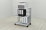 Етажерка на коліщатках Ferrum-decor Каміло 75x40x60 метал Сірий ДСП Білий 16мм (FRD-102547), фото 3