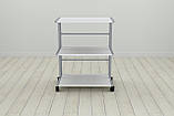 Етажерка на коліщатках Ferrum-decor Каміло 75x40x60 метал Сірий ДСП Білий 16мм (FRD-102547), фото 4