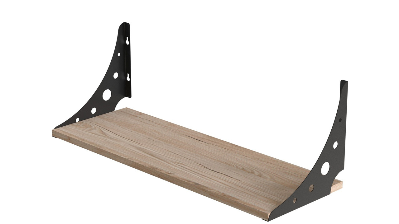 Полиця настінна Ferrum-decor Ханді 2 240x500x240 метал Чорний ДСП Артізан 16 мм (FRD-102555), фото 1