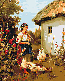 Картина за номерами Українське село 40*50 см Орігамі LW 3161