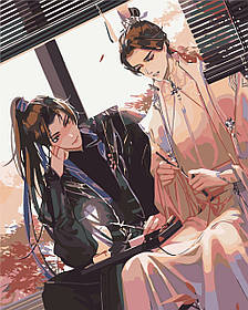 Картина за номерами Аніме: Хаскі та його вчитель Білий Кіт 40*50 см Орігамі LW 3184