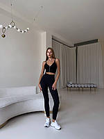 Фітнес лосини в рубчик, жіночі спортивні лосіни для спорту з утяжкою