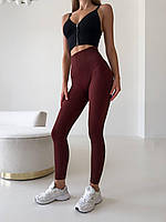 Спортивні лосини з пуш-апом в рубчик з утяжкою лосіни, спотривні легенси для фітнесу