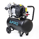 Компресор двоциліндровий Apro OFD-50MX 2.2 кВт 416 л/хв 8бар 50 л (2 крани) + олія 0,2 л (850178), фото 3