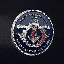 Сувенір пам'ятна монета Масонства кольорова (сильвер)