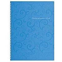 Блокнот Buromax spiral side, А4, 80sheets, Barocco, square, blue (BM.2446-614)