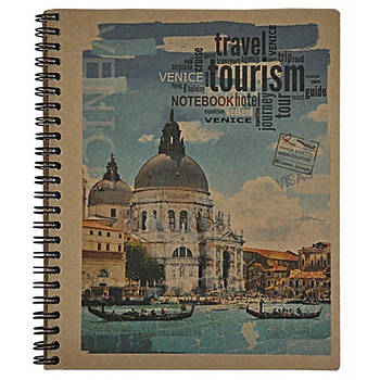 Блокнот Buromax spiral side, А5, 80sheets, KRAFT, square (assorted) (BM.2415)