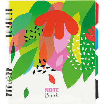 Блокнот Optima Flowers, B5 з розділювачами 120 аркушів, клітинка (O20356-17)