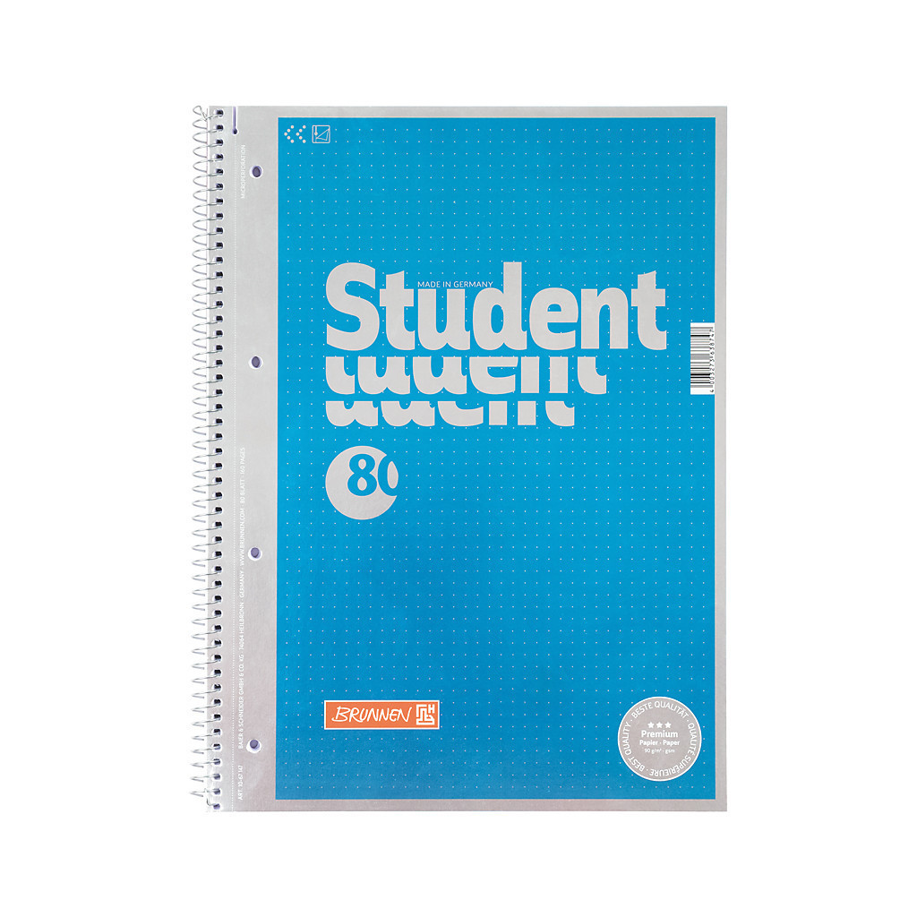 Зошит Brunnen Коледж-блок А4 Premium крапка 80 аркушів блакитний (10 671 47), фото 1