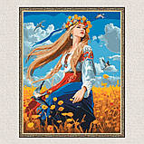 Картина за номерами Дівчина у вишиванці. Український сюжет 40*50 см Орігамі LW 31530 pbn-p, фото 6