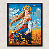 Картина за номерами Дівчина у вишиванці. Український сюжет 40*50 см Орігамі LW 31530 pbn-p, фото 8