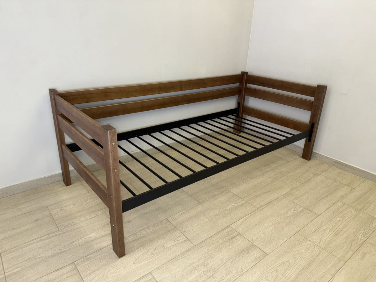 Диван-ліжко Ділайт Тенеро з натурального дерева та металу - односпальне або двоспальне