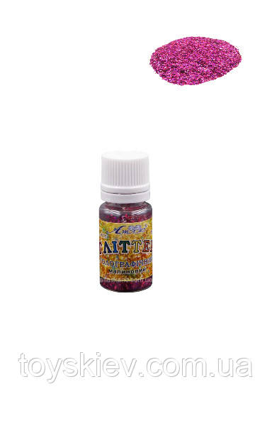 2009 AS Глітер, голографічний, малиновий, 5 г, фото 1