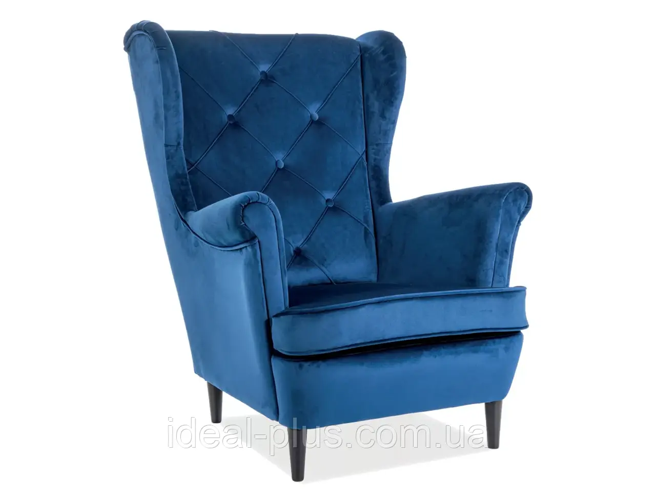 Крісло з велюровою оббивкою LADY VELVET BL.86 на ніжках венге для лаунжу спальні приймальні або студії краси, фото 1