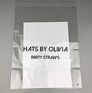 Подарунковий прозорий пакет 30х40 см з фірмовим логотипом і липкою стрічкою для пакування товарів, фото 7