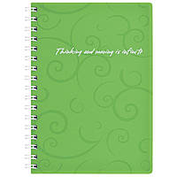 Блокнот Buromax spiral side, А6, 80sheets, Barocco, square, green (BM.2589-615)