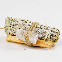 Біла шавлія з прозорим кварцем (M-9813W)