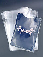 Прозора упаковка 35х45 см з логотипом на замовлення Пакет з липким клапаном для одягу та сувенірної продукції, фото 2