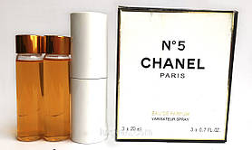 Мініпарфуми Chanel No 5 (Шанель No 5) + 2 запаски, 3*20 мл.