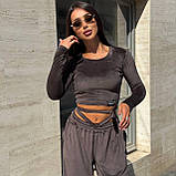 Костюм жіночий топ і штани палаццо преміумвелюр Туреччина 42-46, фото 6