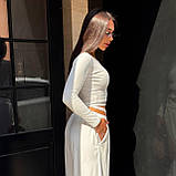 Костюм жіночий топ і штани палаццо преміумвелюр Туреччина 42-46, фото 7