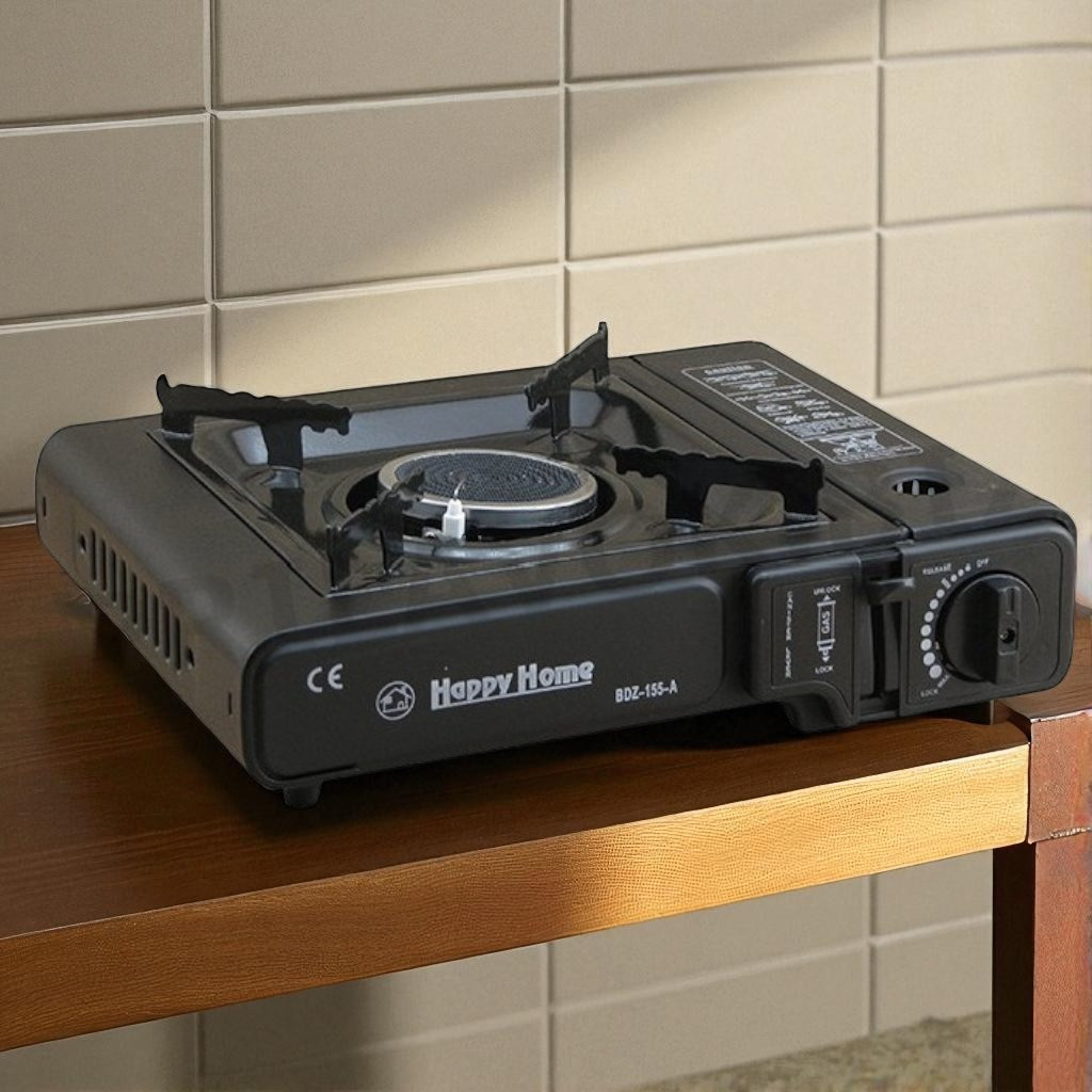 Портативна газова плита-обігрівач Happy Home BDZ-155-A, інфрачервона керамічна горілка, кейс, перехідник