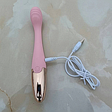 Рожевий вібратор для стимуляції точки G, Вагінальний стимулятор, Вібратор із вигнутою головкою, Інтимні іграшк, фото 6