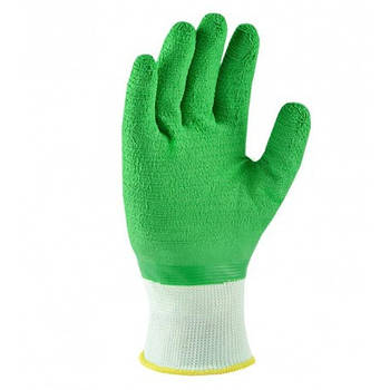 Робочі трикотажні рукавички Green N13 з повним латексним обливом Лучшая цена
