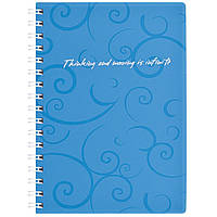 Блокнот Buromax spiral side, А6, 80sheets, Barocco, square, blue (BM.2589-614)