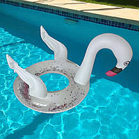 Дитяче коло для плавання Фламінго, 70см, Білий (Надувний плотик для дітей)