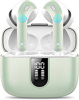 Bluetooth стереонавушники TAGRY TWS X08 із зарядним кейсом та індикатором заряду та активним шумозаглушенням Green