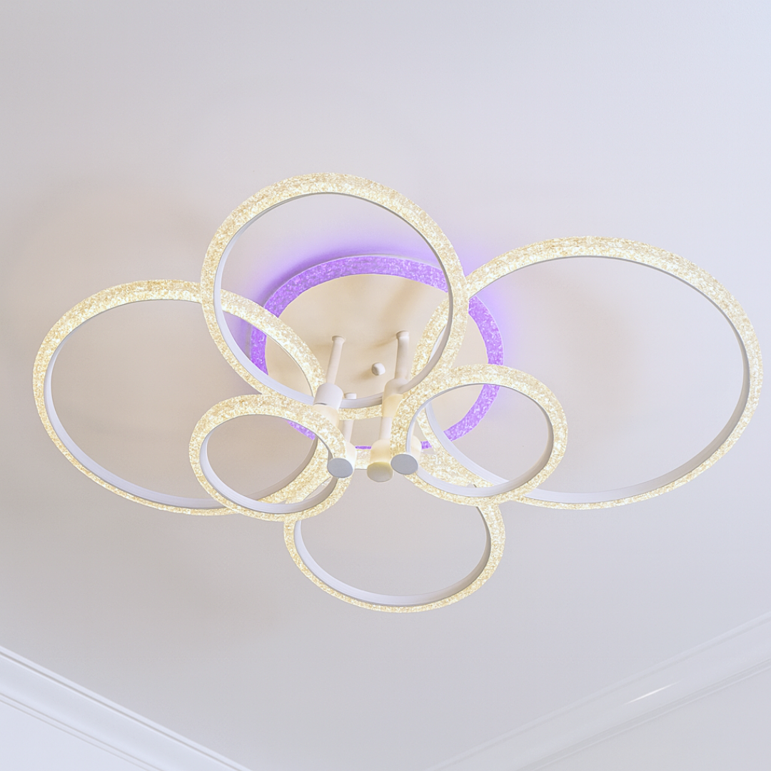 Люстра кільця світлодіодна SVET 196W до 30 м² колір Білий SC-2123/2+2+2C WH, фото 1