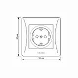 Розетка одинарна із заземленням біла VIDEX BINERA, фото 5