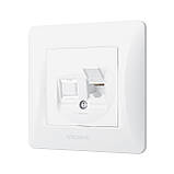 Розетка CAT6 одинарна комп'ютерна біла VIDEX BINERA, фото 3