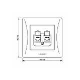 Розетка CAT6+CAT6 подвійна комп'ютерна біла VIDEX BINERA, фото 5