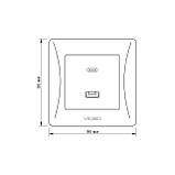 Розетка USB-A + USB-C PD20W срібний шовк VIDEX BINERA, фото 5