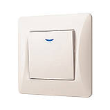 Вимикач одноклавішний з підсвіткою кремовий VIDEX BINERA, фото 3