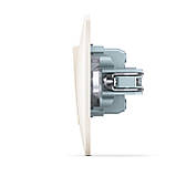 Вимикач одноклавішний з підсвіткою кремовий VIDEX BINERA, фото 4