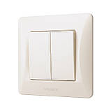 Вимикач двоклавішний кремовий VIDEX BINERA, фото 3