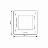 Вимикач трьохклавішний кремовий VIDEX BINERA, фото 5