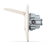 Розетка одинарна із заземленням та кришкою кремова VIDEX BINERA, фото 4