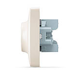 Розетка подвійна із заземленням кремова VIDEX BINERA, фото 4