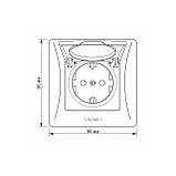 Розетка одинарна із заземленням та кришкою чорний графіт VIDEX BINERA, фото 5