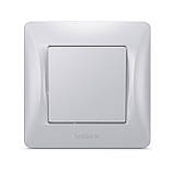 Вимикач одноклавішний срібний шовк VIDEX BINERA, фото 2