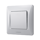Вимикач одноклавішний срібний шовк VIDEX BINERA, фото 3