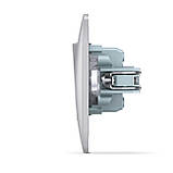 Вимикач двоклавішний срібний шовк VIDEX BINERA, фото 4